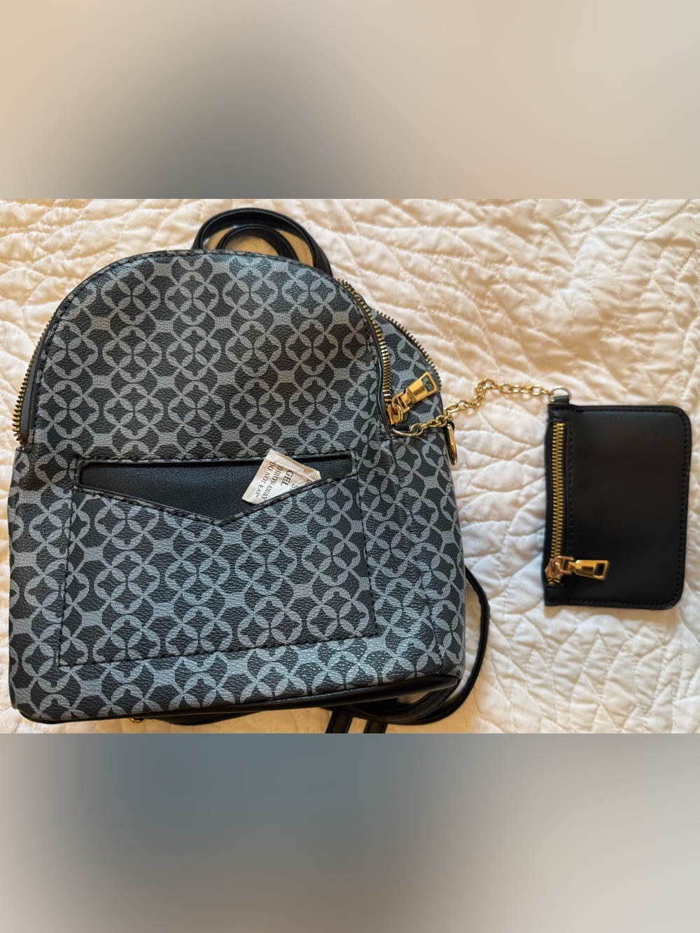 Black/grey backpack purse